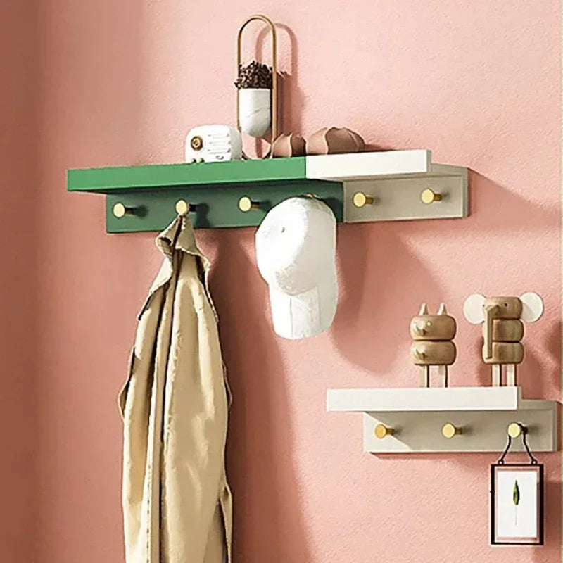 porte-manteau mural en bois pour rangement créatif et pratique