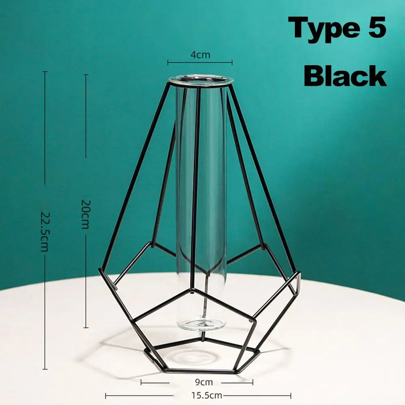 vase en fer rétro avec verre décoration nordique moderne