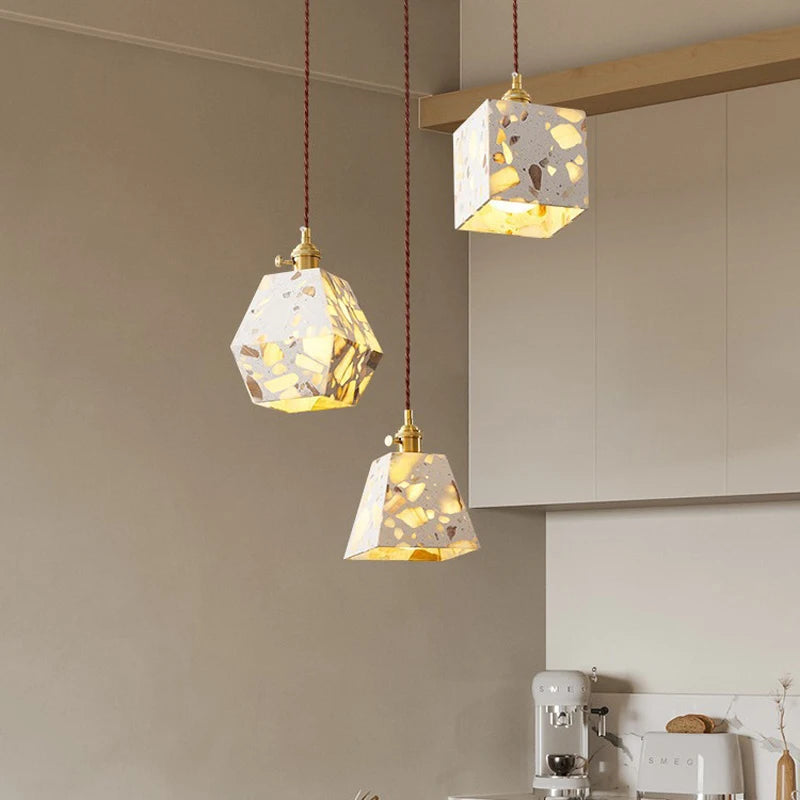 Industrial Style Concrete Pendant Light Fixture, Eco-friendly chandeliers are suitable for bedside, restaurant, café, etc