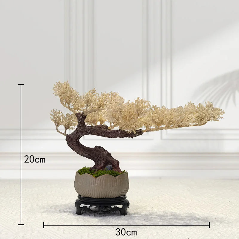 décoration intérieure faux arbre bonsaï style chinois pour un paysage apaisant