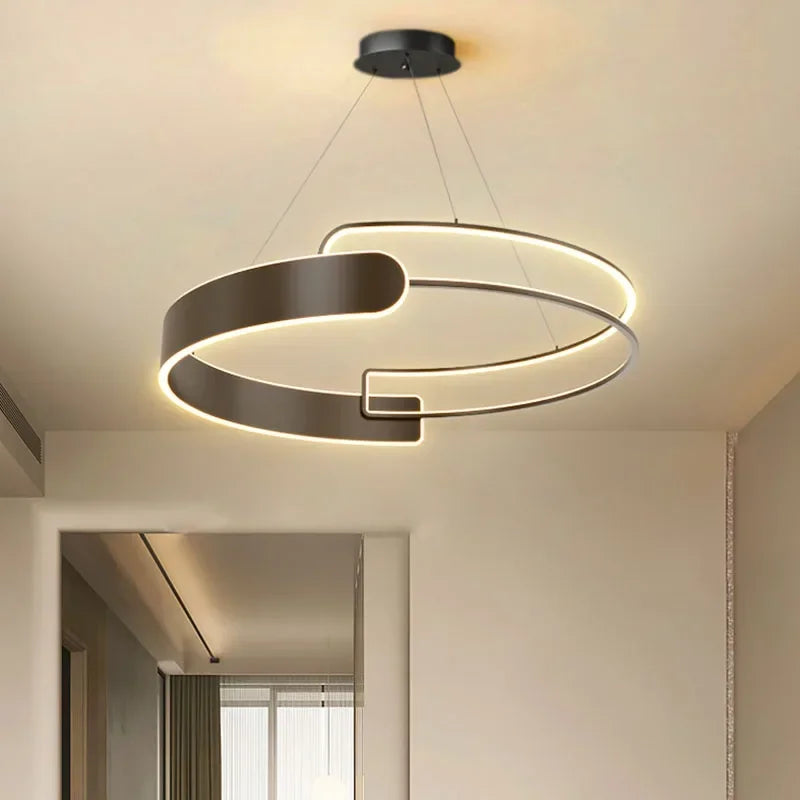 suspension moderne à led pour décoration intérieure réglable de luxe