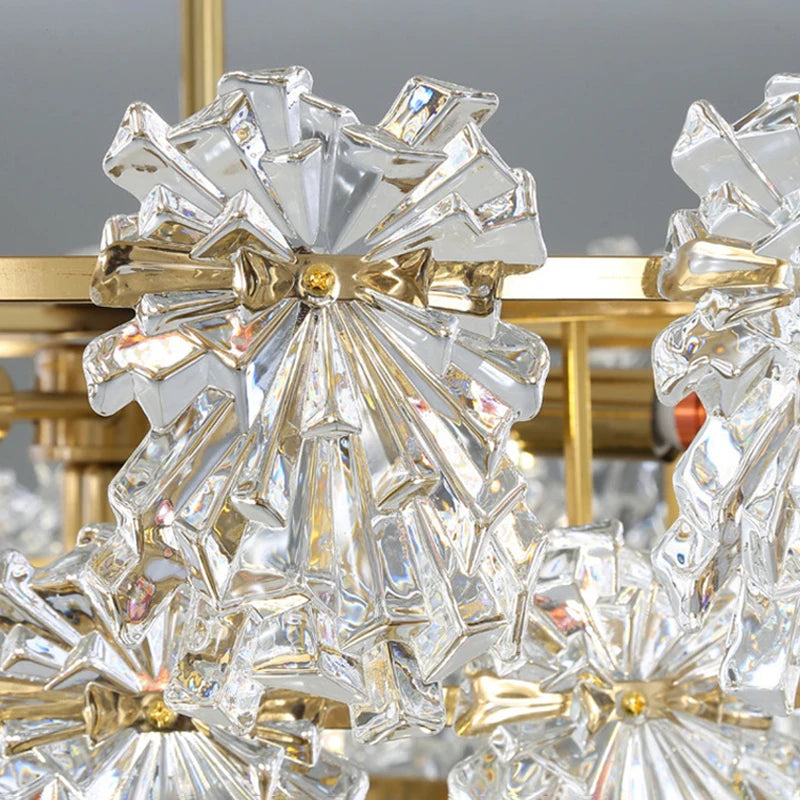 lustre moderne en cristal avec fleurs luminaire suspendu