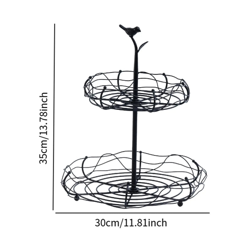 corbeille à fruits à trois niveaux en fil métallique