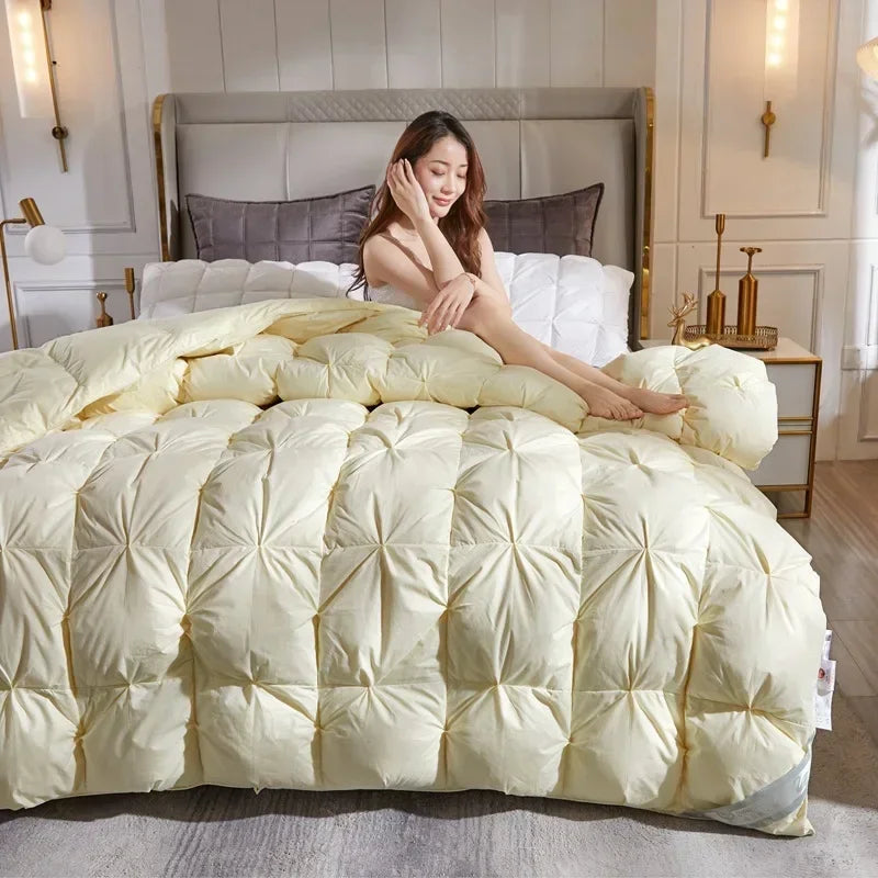 couette en duvet d'oie blanche pour un confort cinq étoiles