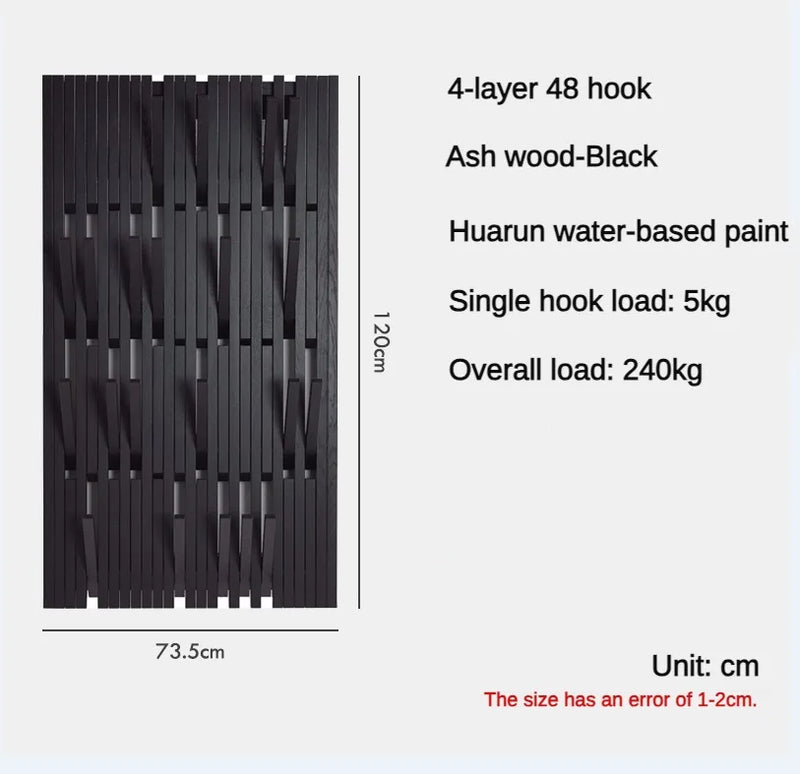 porte-manteau mural en bois pour vêtements et clés