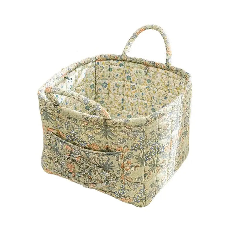 panier de rangement en tissu lavable style pastoral empilable multiusage