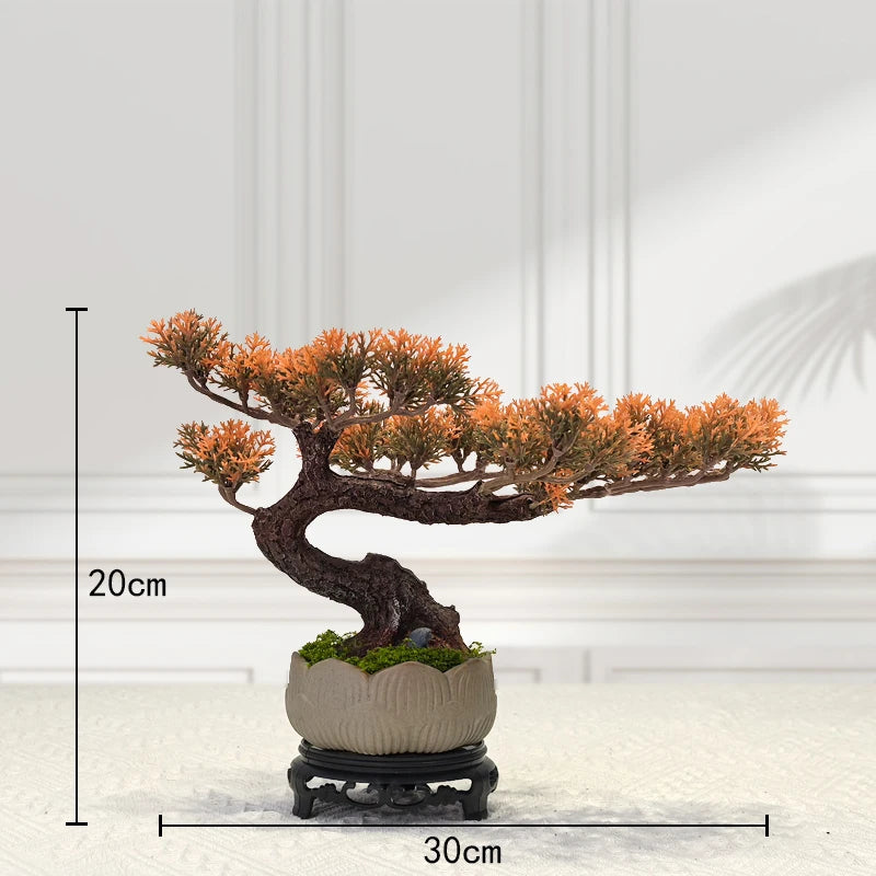 décoration intérieure faux arbre bonsaï style chinois pour un paysage apaisant