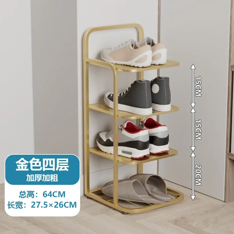 étagère à chaussures moderne en métal pour un rangement vertical élégant