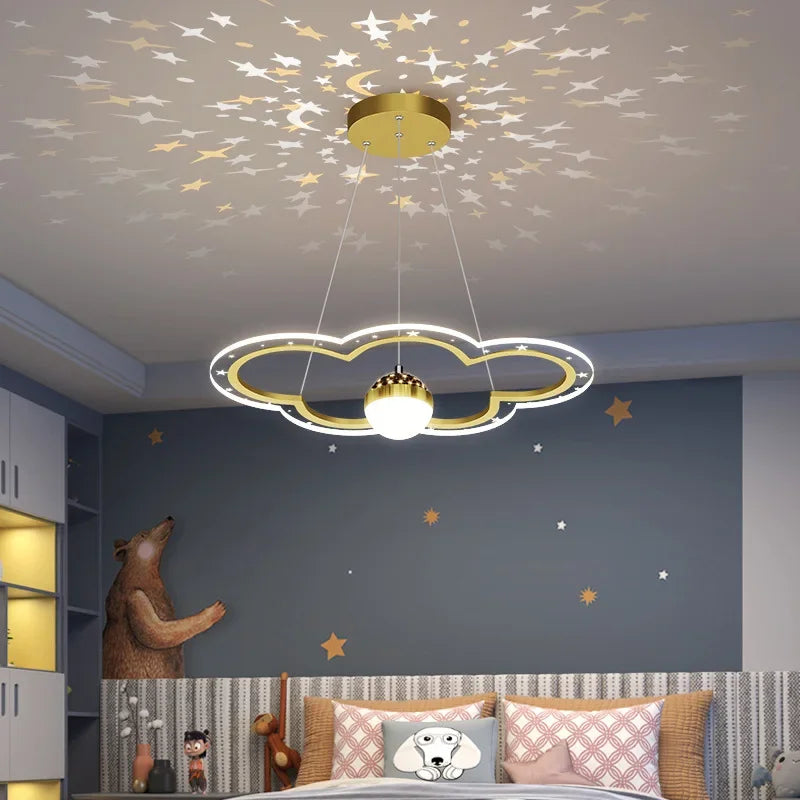 lustre led moderne nuage fleur éclairage ciel étoilé intérieur