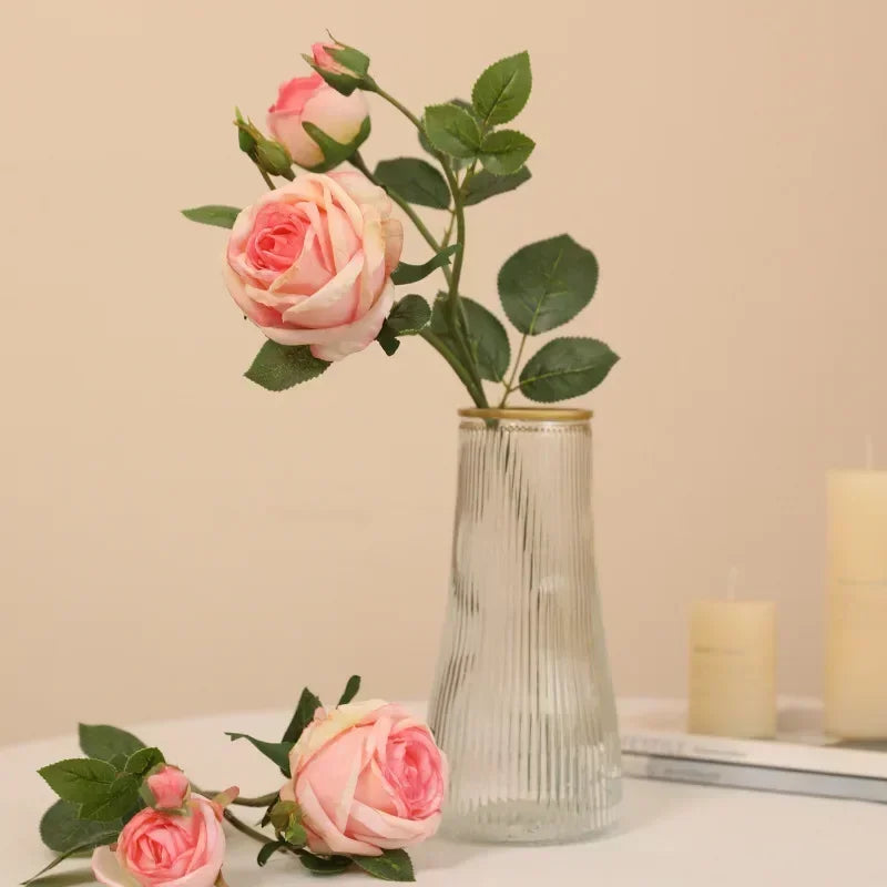 roses artificielles en soie pour décoration intérieure et extérieure