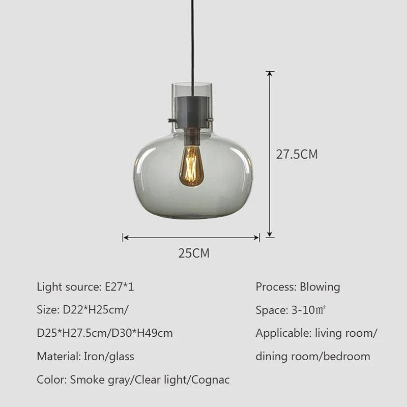 suspension nordique en fer et verre pour décoration intérieure