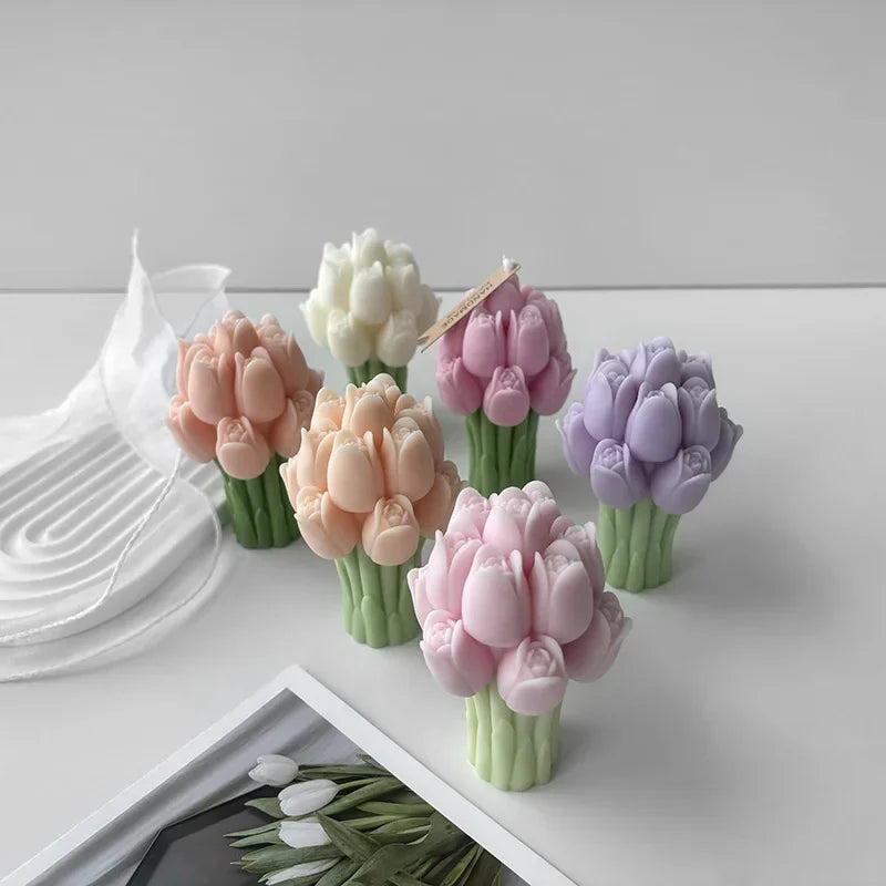 moule en silicone 3d pour fleurs et bougies artisanales