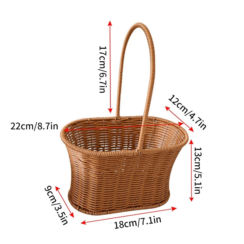 panier de rangement tissé à la main pour jardin et pique-nique