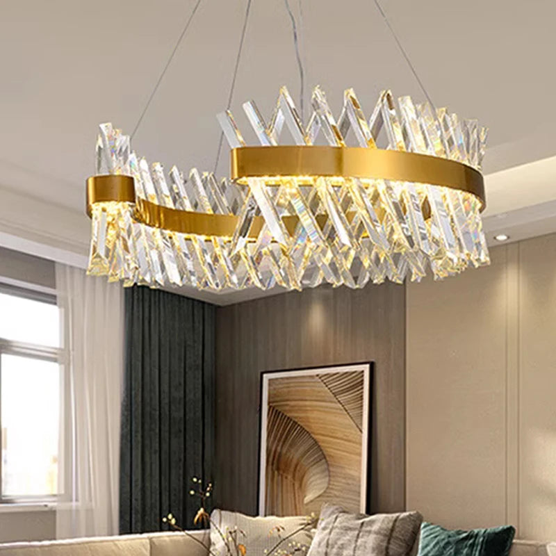 lustre en cristal lumineux suspension décorative pour intérieur