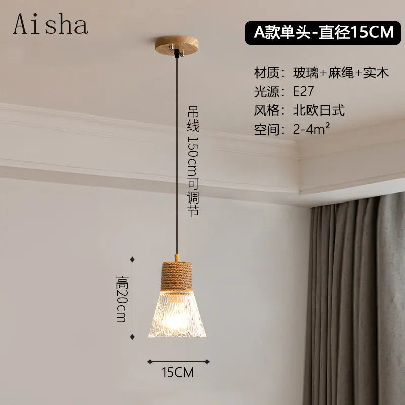 lustre nordique japonais trois têtes style bûche pour intérieur créatif