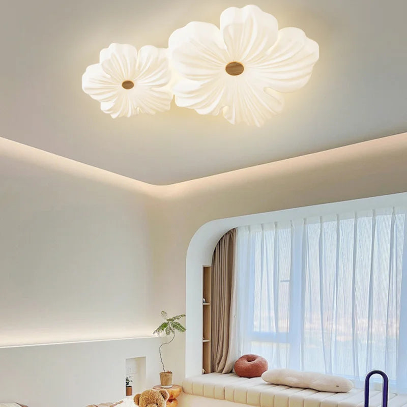 plafonnier moderne à leds en forme de fleur pour décoration intérieure