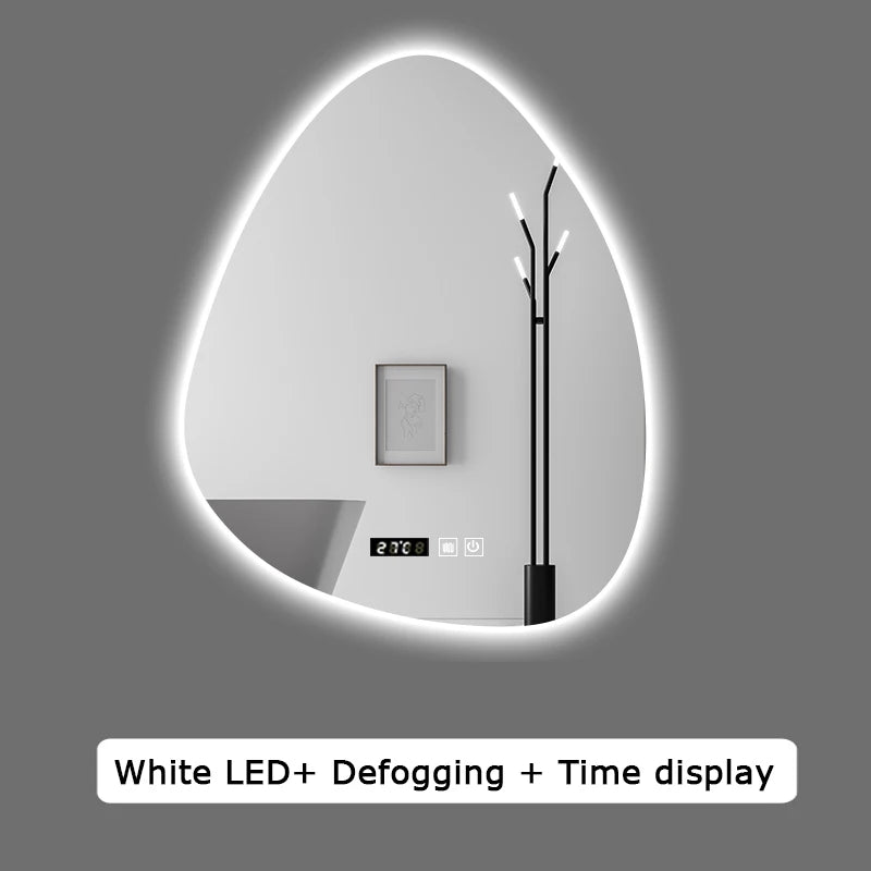 miroir intelligent multifonction avec haut-parleur bluetooth et éclairage réglable