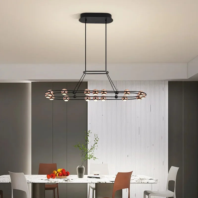 lustre led moderne en forme de haricot pour salon luxueux