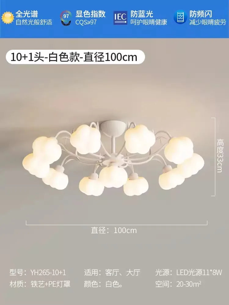 plafonnier moderne à LED avec couverture en coton décorative