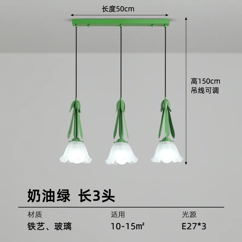 lustre suspendu à led en verre blanc laiteux à 3 têtes