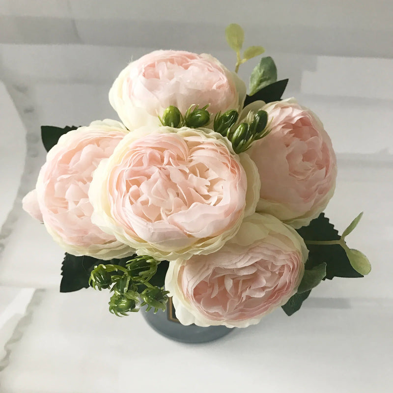 bouquet de pivoines artificielles pour décoration de mariage intérieur