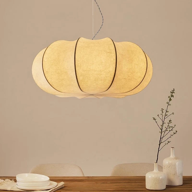 lustre en soie design nordique wabi sabi pour intérieur moderne