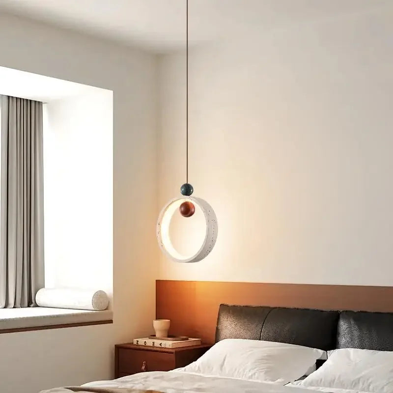 suspension à led en pierre naturelle pour intérieur moderne