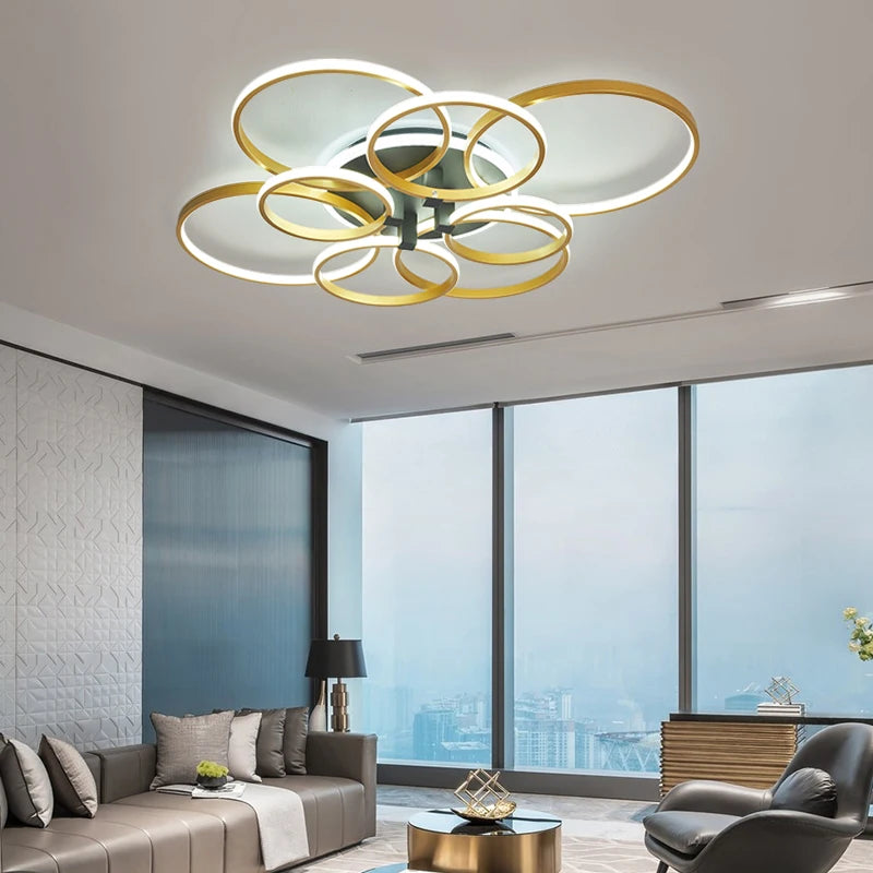 lustre moderne à LED pour décoration intérieure élégante