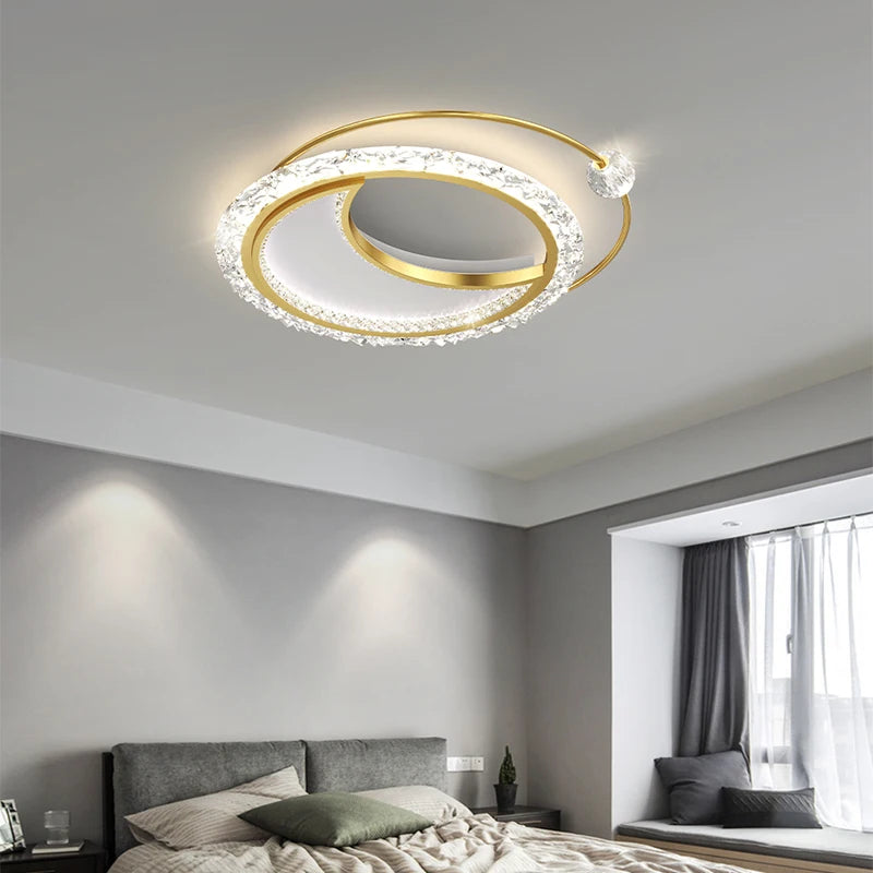 lustre led minimaliste rond en acrylique atmosphère nordique