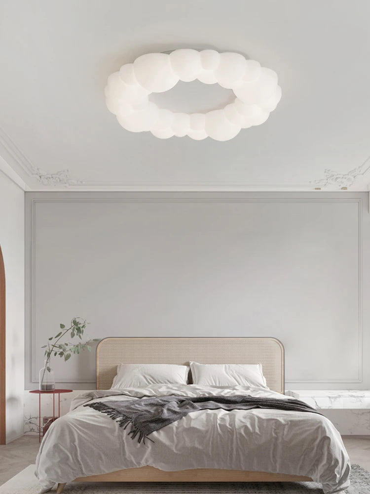 lampe nuage moderne led design anneau nordique éclairage lustre
