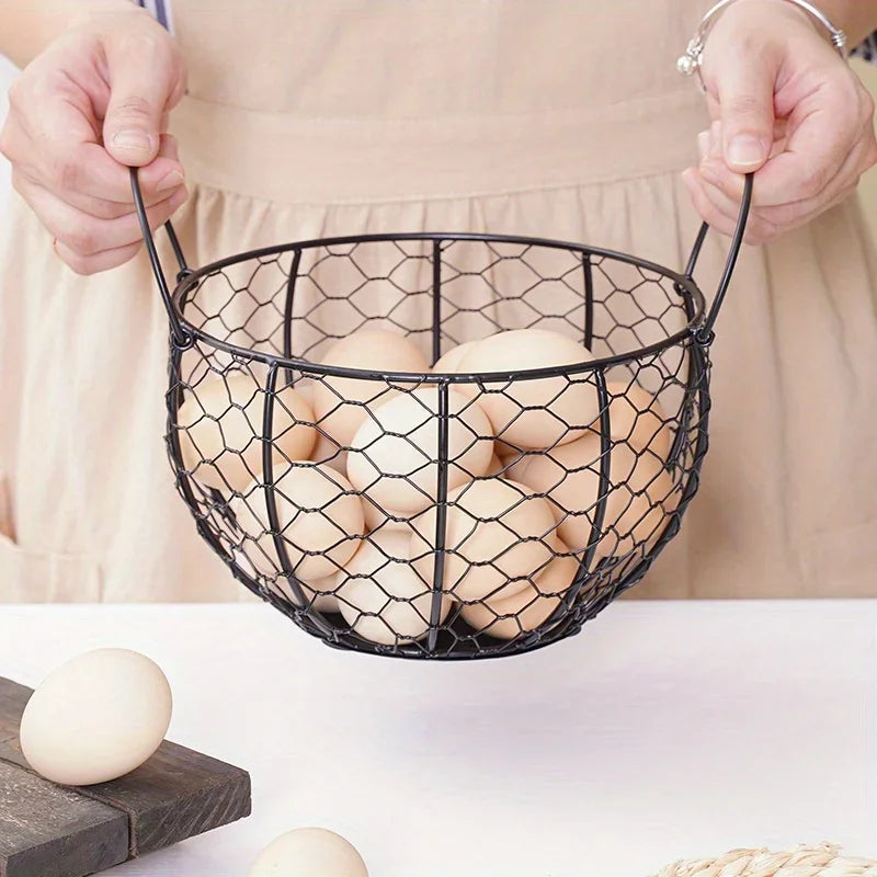 panier à œufs en métal pour rangement de cuisine