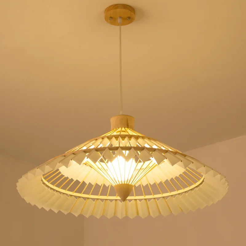 lustre en bambou tissé style chinois créatif pour éclairage décoratif