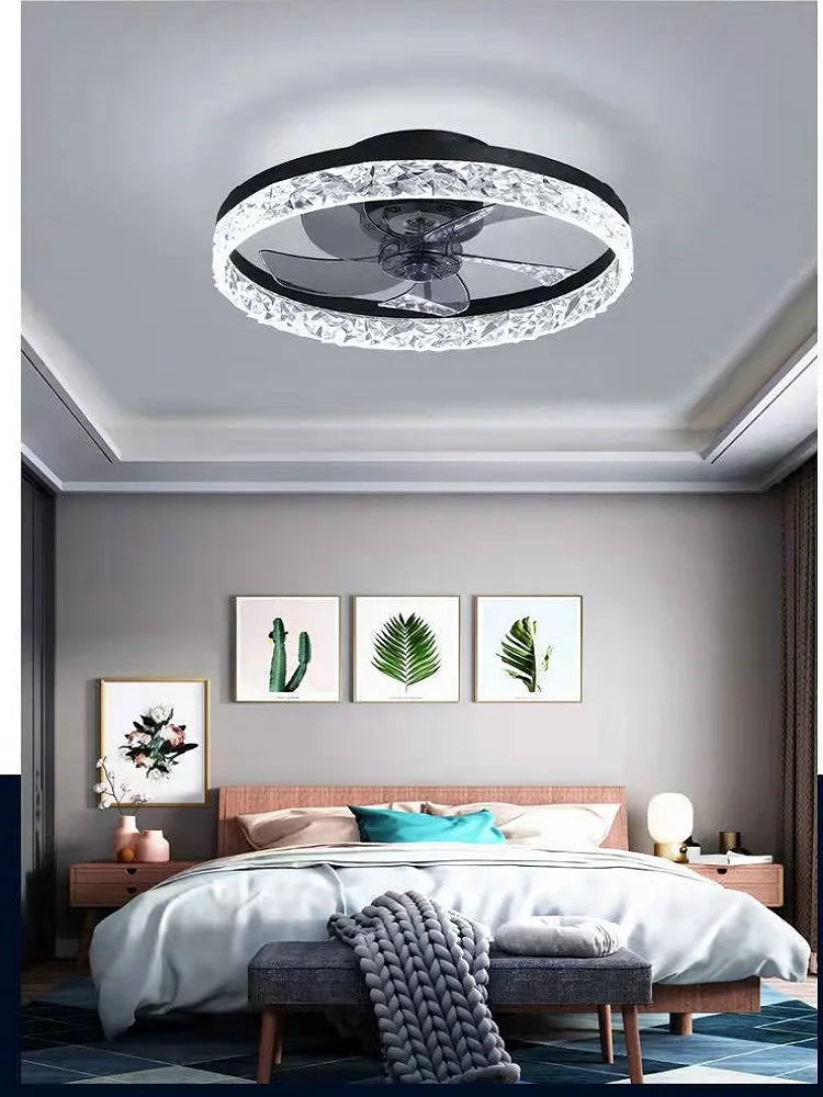 ventilateur de plafond lumineux silencieux avec télécommande décoratif