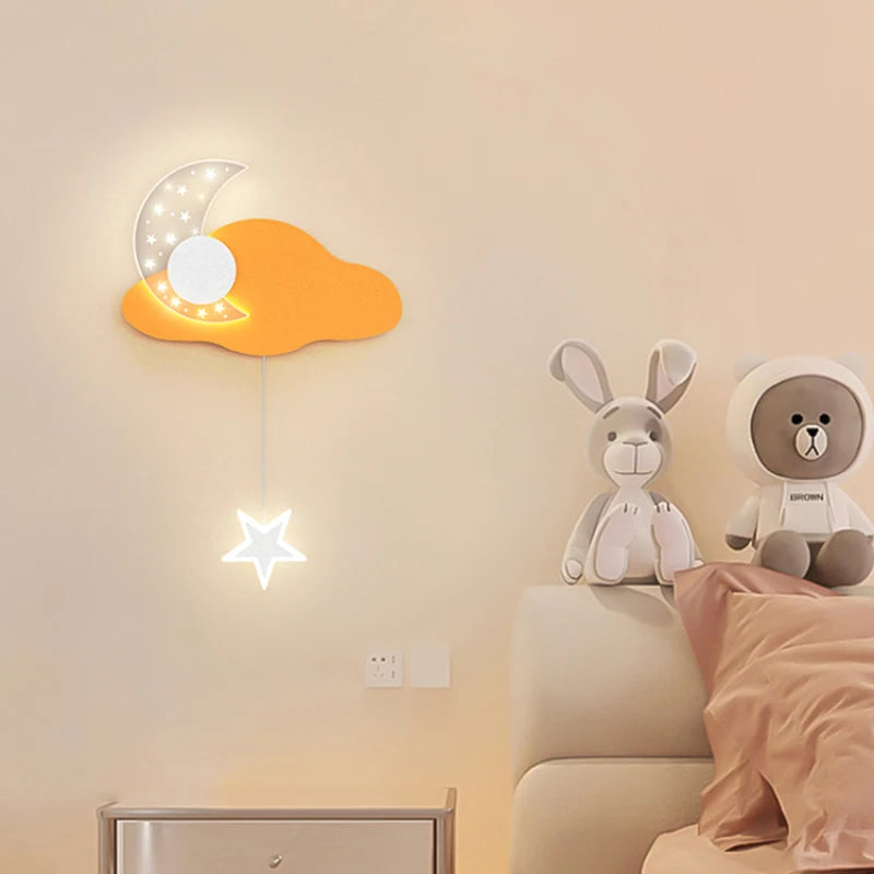 applique murale nuage et lune pour chambre d'enfant