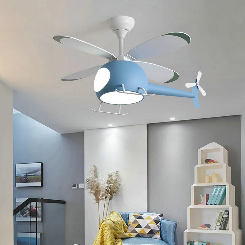 ventilateur de plafond moderne avion avec lumière led et télécommande