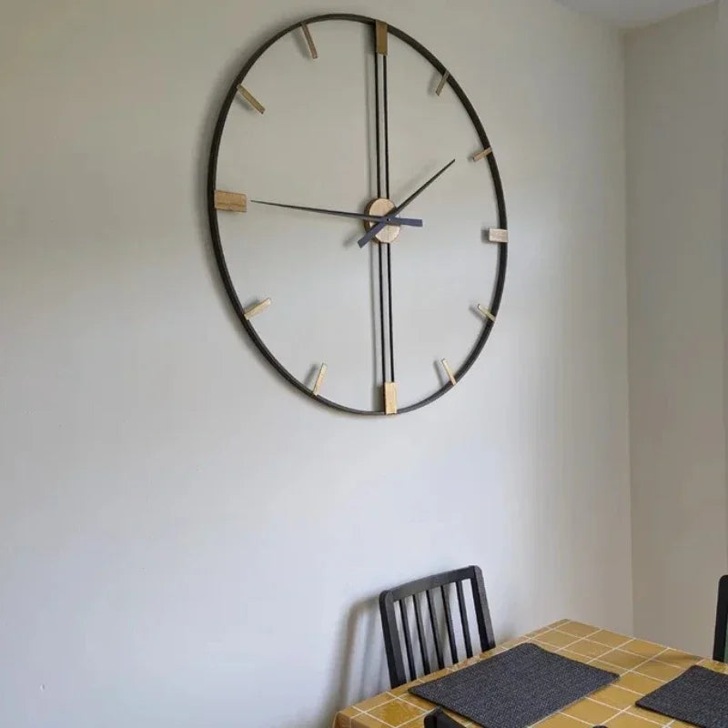 grande horloge murale design silencieuse pour décoration intérieure