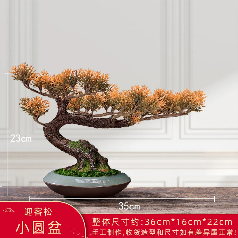 décoration intérieure faux arbre bonsaï style chinois pour un paysage apaisant