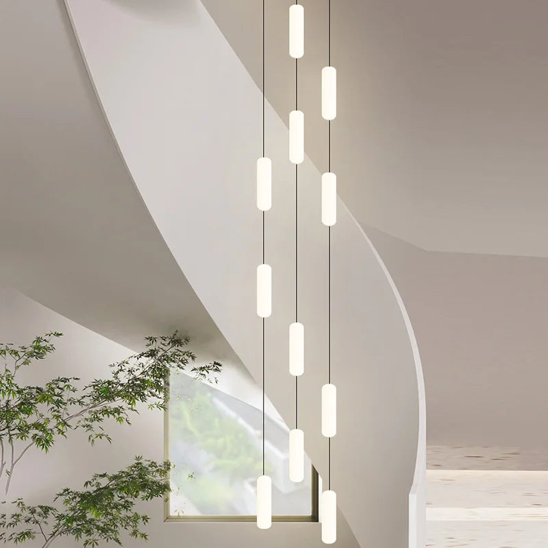 lustre led nordique pour escalier duplex penthouse villa