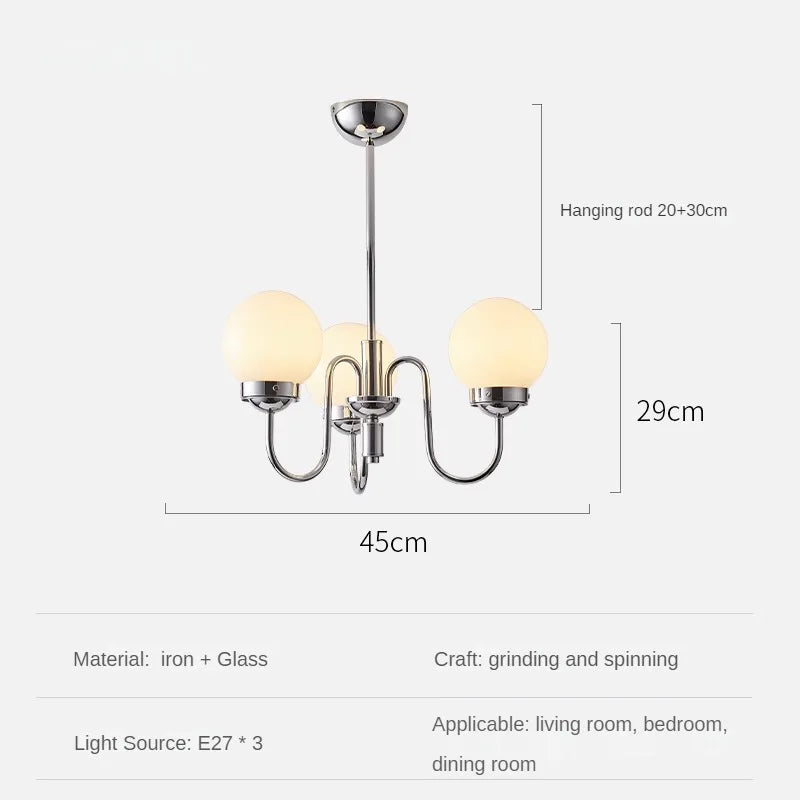 suspension minimaliste en verre et fer pour espaces modernes