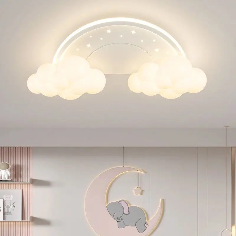 Children Light Modern Cloud Bedroom Ceiling Lamps White PE Sconces Warm Astronaut Chandelier Light for Child Baby Room Decor