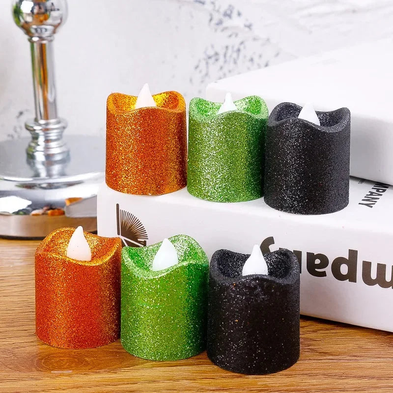 lot de 6 bougies à paillettes led pour déco romantique de fête