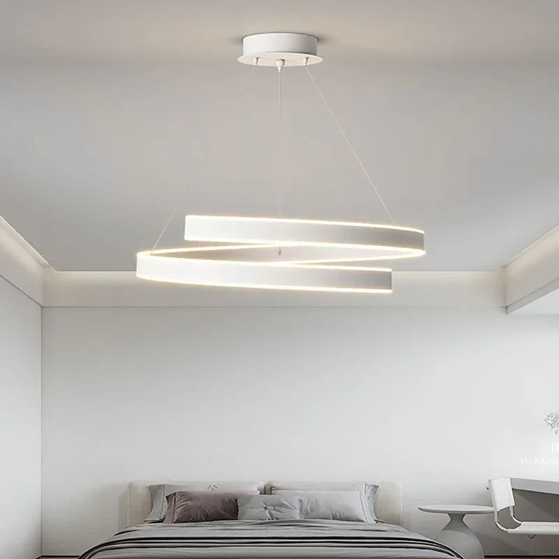 lustre moderne en spirale à LED pour décoration intérieure