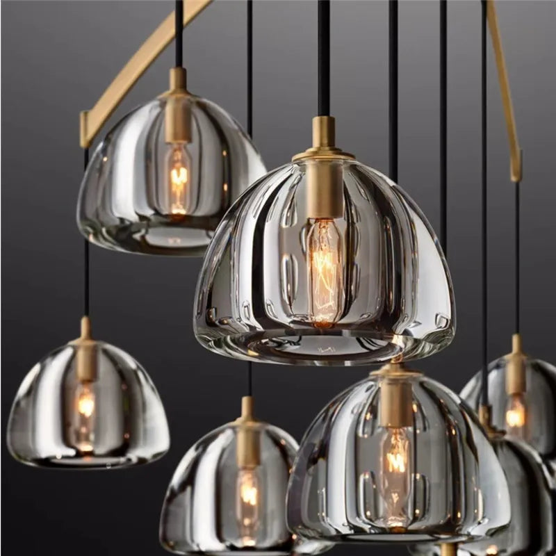 lustre moderne en cristal géométrique pour intérieur luxueux