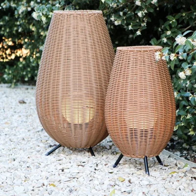 lampadaire en rotin naturel fait main pour intérieur et extérieur