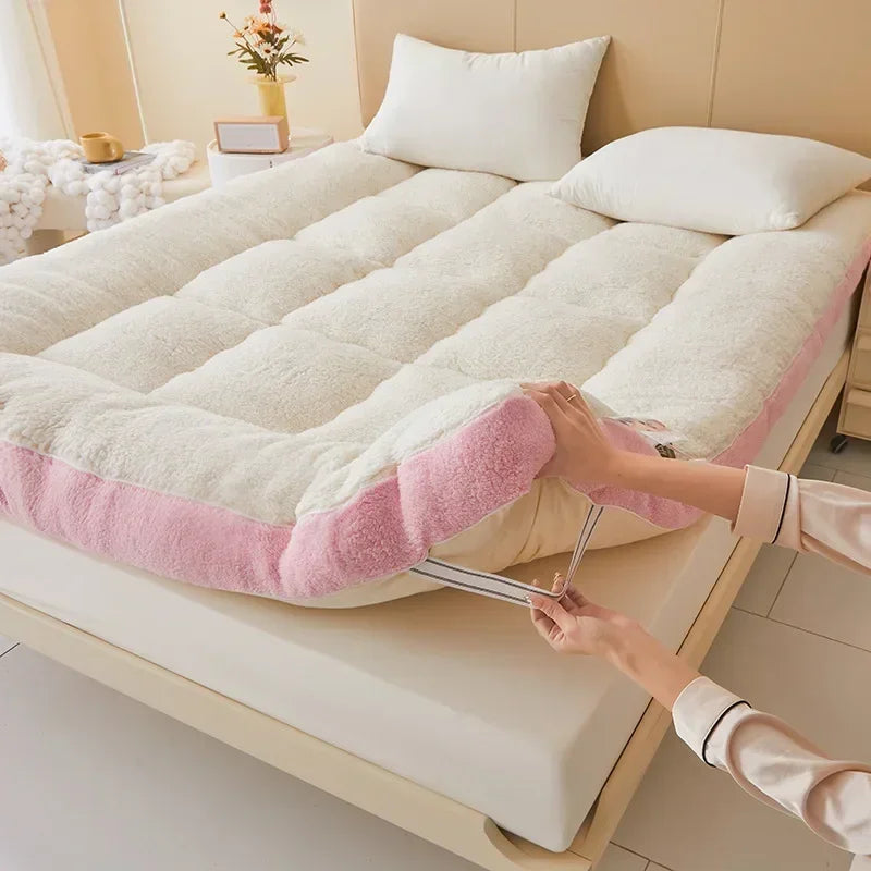 matelas épais en laine d'agneau pour automne hiver étudiant