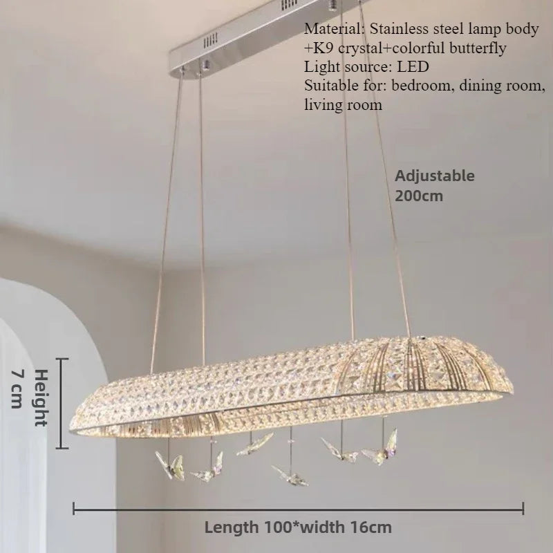 suspension en cristal papillon élégant pour décoration intérieure raffinée