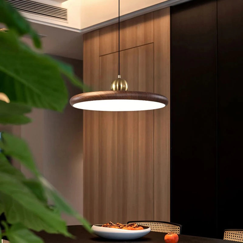 lustre en fer imitation grain de bois luminaire suspendu variable