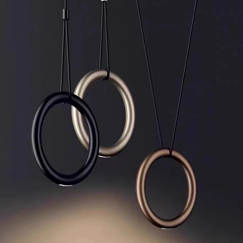 suspension anneau design art déco 4000k cordon réglable livraison directe