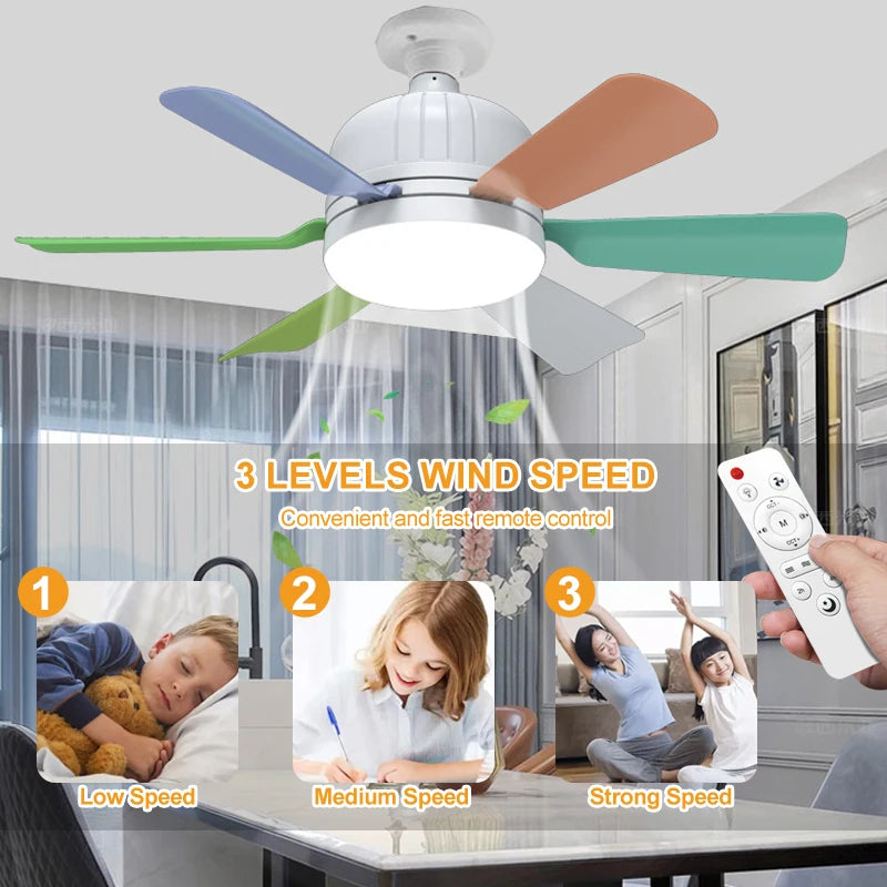 plafonnier ventilateur lumineux avec télécommande intelligente pour intérieur