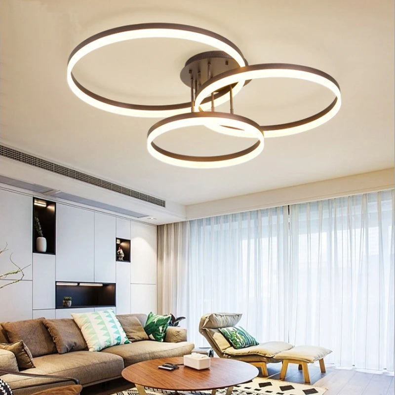 Modern LED super bright circular ceiling light in living room, Nordic restaurant light, minimalist bedroom ceiling light fixture